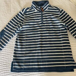 Fat Face Blue and White Striped Airlie 1/4 zip